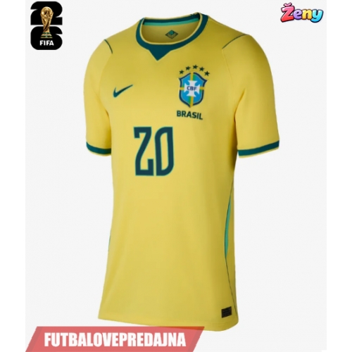 Lacne Ženy Futbalové dres Brazília Lucas Paqueta #20 MS 2026 Krátky Rukáv - Domáci